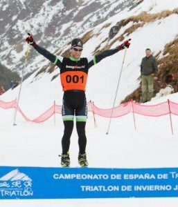 Jon Erguin y Yolanda Magallón  Campeones de España de Triatlón de Invierno