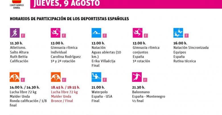 Was können Sie heute, 9. August, bei den Olympischen Spielen sehen?