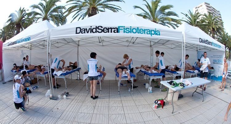 David Serra Physiotherapy will attend to triathletes upon arrival of the Challenge Barcelona