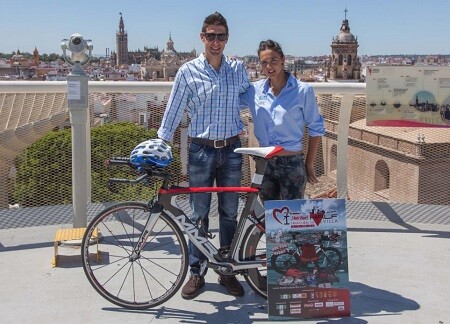 Josemi Perez and Maria Pujol at the Half Traitlón de Sevilla