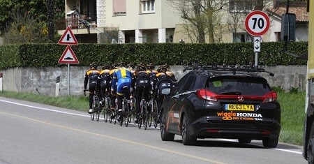 Ciclistas en carretera