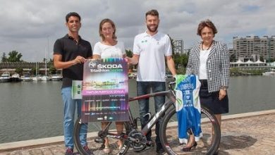 Präsentation des Hafens von Sevilla Triathlon