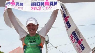 Catriona Morrison ganando el Ironman 70.3 de St Croix