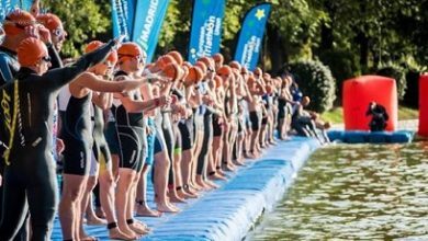 Salida del Triatlón Popular de Madrid