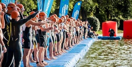 Salida del Triatlón Popular de Madrid