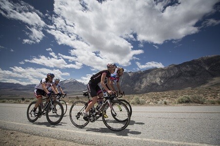 Cyclists during the Red Bull Project Endurance in the Sierra Nevada Mountains in Bishop, CA on May 17, 2013.