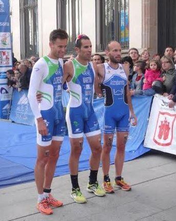 Podium des spanischen Duathlon-Meisters 2015 in Soria