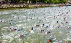 Swimming in the Bilbao Triathlon