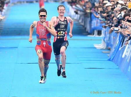 Sprint in Yohokama von Javier Gómez Noya und Alistair Brownlee