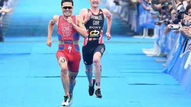 Javier Gómez Noya nello sprint di Yokohama