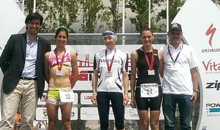 Women's podium at the Lisbon Triathlon