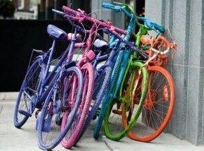 Colored bicycles