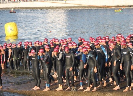 départ au Triathlon de Lisbonne