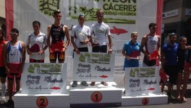 Podium del Triatlón de Cáceres