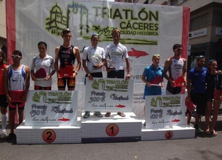 Podium de Cáceres Triathlon