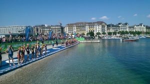 Abfahrt vom Schwimmen in Genf