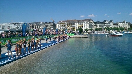 Départ de la baignade à Genève