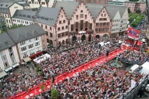 Ziel des Ironman von Frankfurt