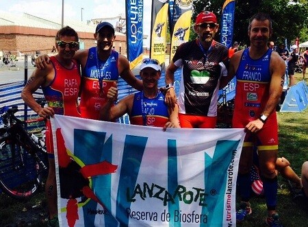 Spanische Paratriathleten beim Detroit Paratriathlon Event