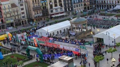 Zone de finition du Half Triathlon Pamplona