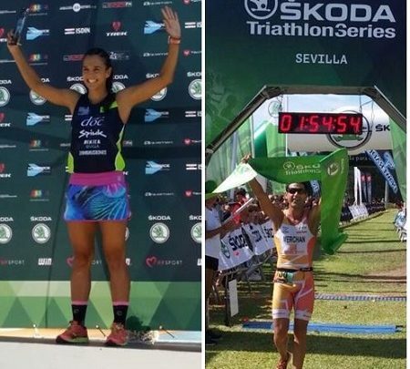 José María Merchán und Maria Pujol gewinnen ŠKODA Triathlon Series Sevilla