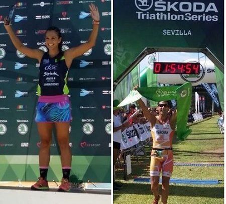 José María Merchán et Maria Pujol remportent la ŠKODA Triathlon Series Sevilla