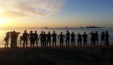 Start of the IBiza LD Triathlon