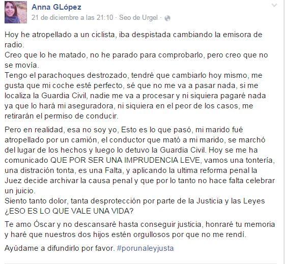 Carta a un ciclista atropellado