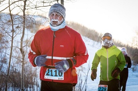 Hypothermischer Halbmarathon.