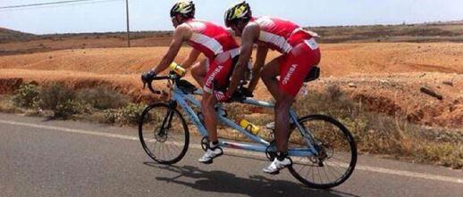 Enhamed the first blind man to finish an Ironman