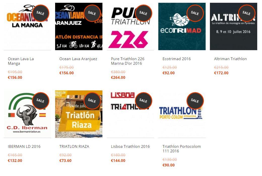 Descuento en pruebas de triatlón