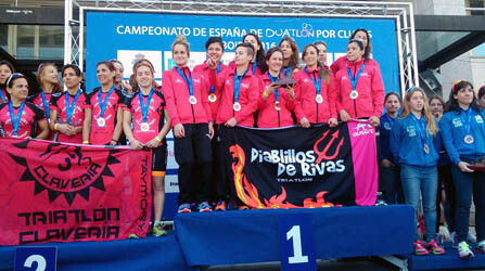 Podium championnat Espagne duathlon clubs femmes catégorie
