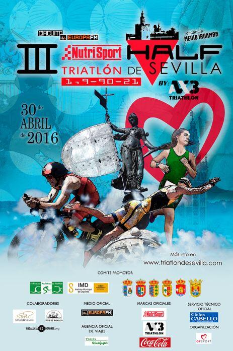 Cartel Half triatlón Sevilla, fecha modificada