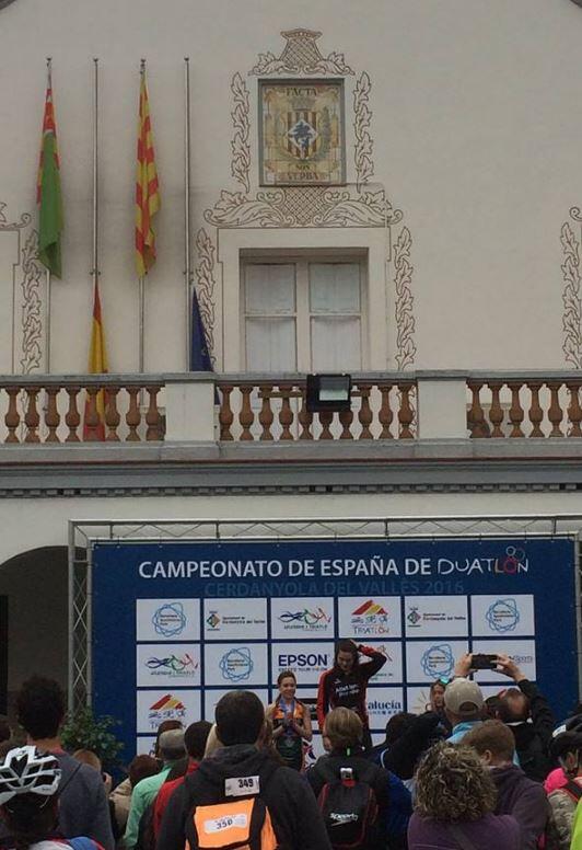 Spanien Flaggen im Campeoanto Spanien Duatlon