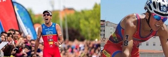 Emilio Martín e Payla García no Campeonato Europeu de Triatlo