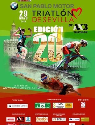 Cartaz do Triathlon de Sevilha 2016