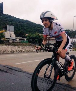 Gurutze Frades competing in the Ironman Brazil