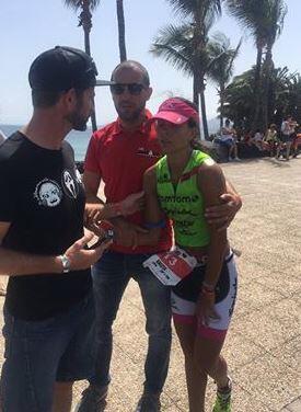 Saleta Castro retiring in the Ironman Lanzarote
