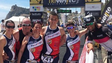 Meta del circuito de triatlónTriwhite