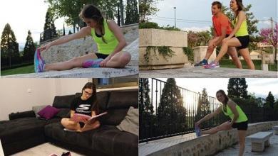 Maria preparando el Triathlon Series