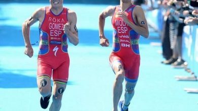 Gómez Noya y Mario Mola corriendo en un sprint