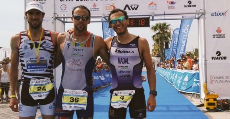 Podio maschile Campionato spagnolo Triathlon MD Valencia 2016