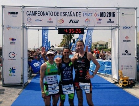 Podium féminin Championnat de triathlon d'Espagne MD Valence 2016