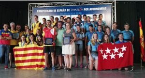 Galizischer spanischer Triathlon-Meister von Autonomies