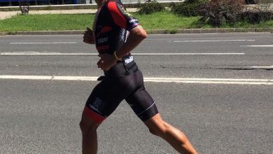 Iván Raña en carrera a pie del Ironman 70.3 Budapest