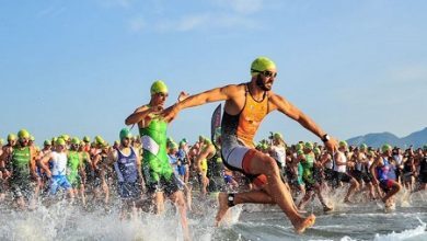 salida de natación en el Triatlon Series santander