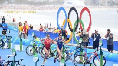Jorgensen e Spirig correndo nas Olimpíadas do Rio