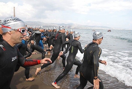 Inizio nuoto Half Triathlon Malaga