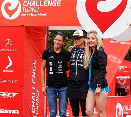 Sara Loerh en el podium del Challenge Turku