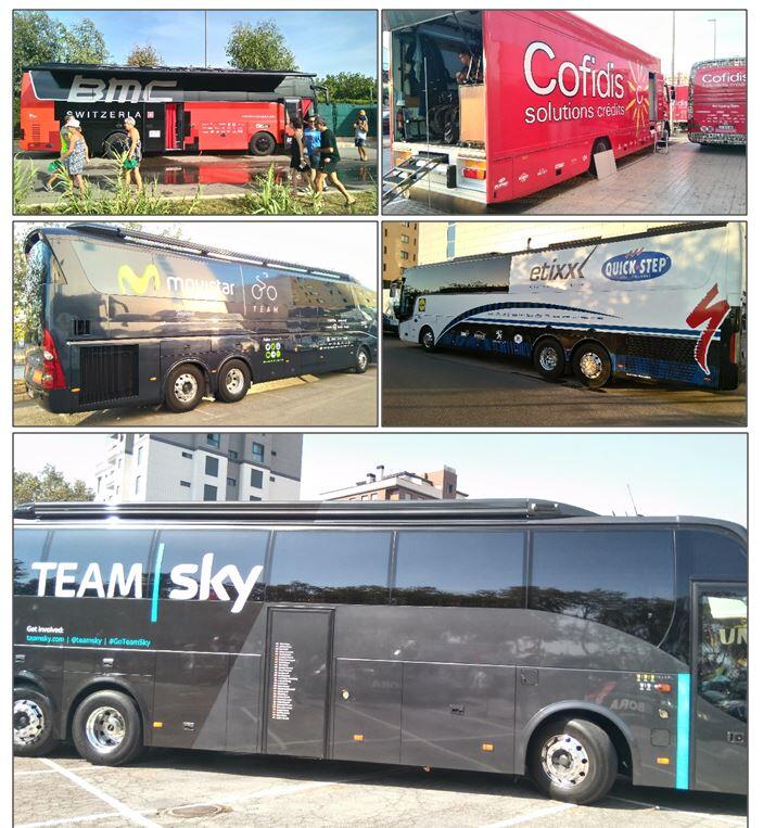 Mannschaftsbusse Tour durch Spanien